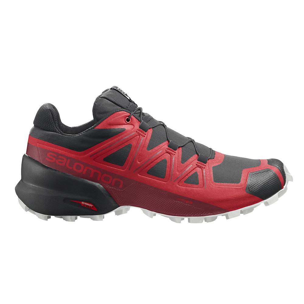 Salomon Singapore Mens Trail Running Shoes - SPEEDCROSS 5 Red/Black | 69713-FLRS